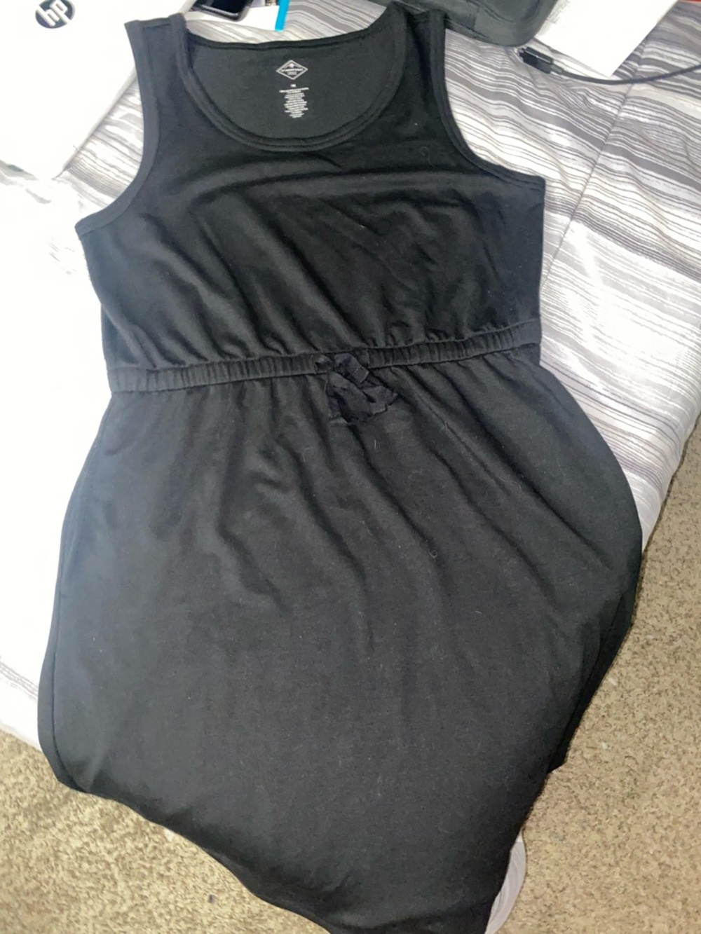 Pre Owned Womens Medium Black Sleeveless Drawstring Waist Dress From Sams Club